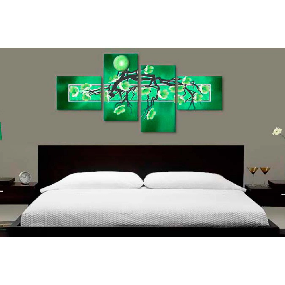 Flori abstract Verde 9048