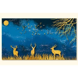 Tablou abstract albastru auriu