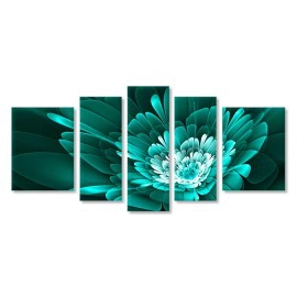 Tablouri living fractal turcoaz