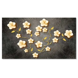 Tablou modern ramura cu flori bej