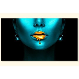 Tablou canvas auriu albastru 22133