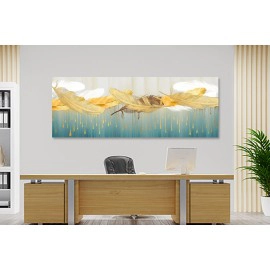 Tablou abstract canvas pene stropi aurii