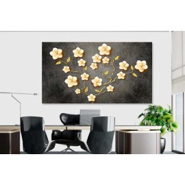 Tablou modern ramura cu flori bej