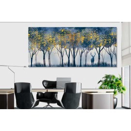 Tablou canvas peisaj padure cerb