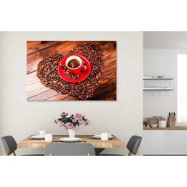 Tablou bucatarie cafea inima 96154