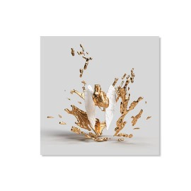 Tablou canvas abstract aripi albe forme aurii