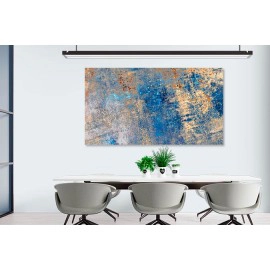 Tablou canvas nuante albastru auriu cupru