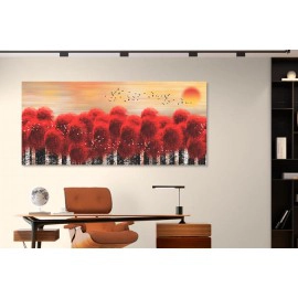 Tablou canvas peisaj copaci rosii