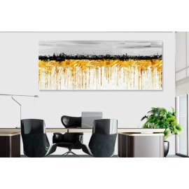 Tablou canvas abstract auriu si negru