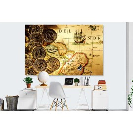 Tablou harta si monede 87169