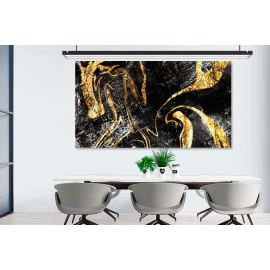 Tablou canvas abstract textura negru auriu