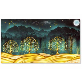 Tablou copacul vietii cu auriu