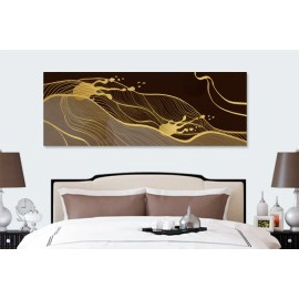 Tablou canvas abstract forme auriu maro