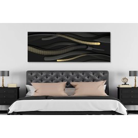 Tablou canvas abstract forme negre aurii