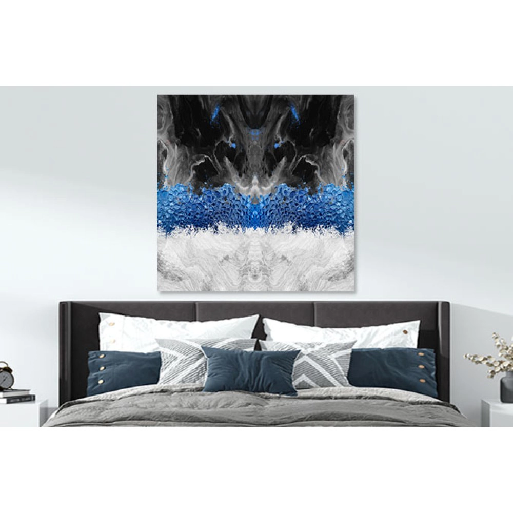 Tablou canvas modern negru albastru gri