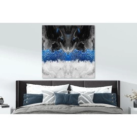 Tablou canvas modern negru albastru gri