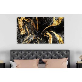 Tablou canvas abstract textura negru auriu