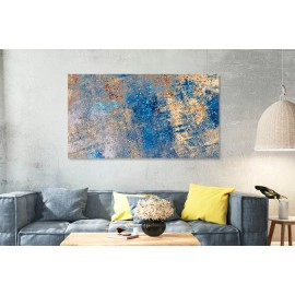 Tablou canvas nuante albastru auriu cupru