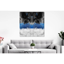 Tablou canvas modern negru albastru gri