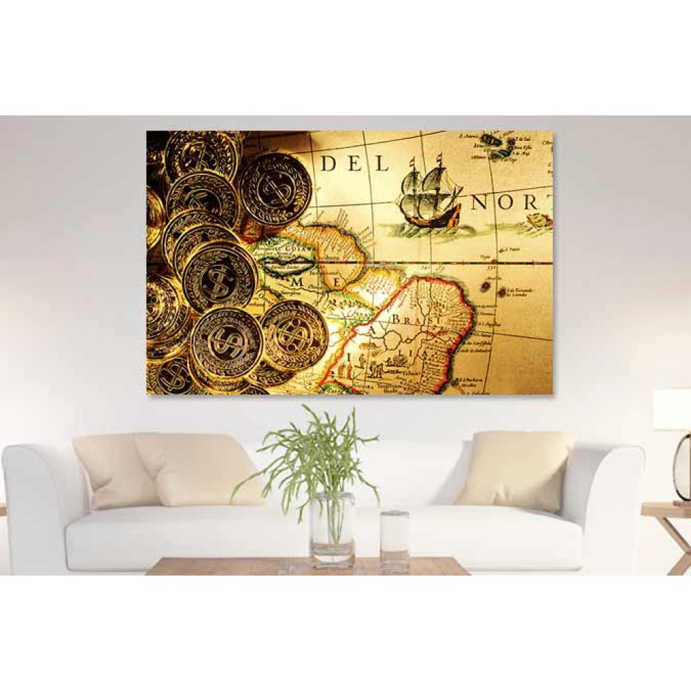Tablou harta si monede 87169