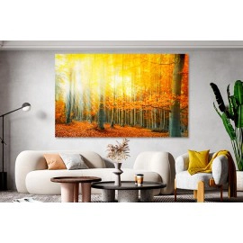 Tablou peisaj rasarit in padure 10100