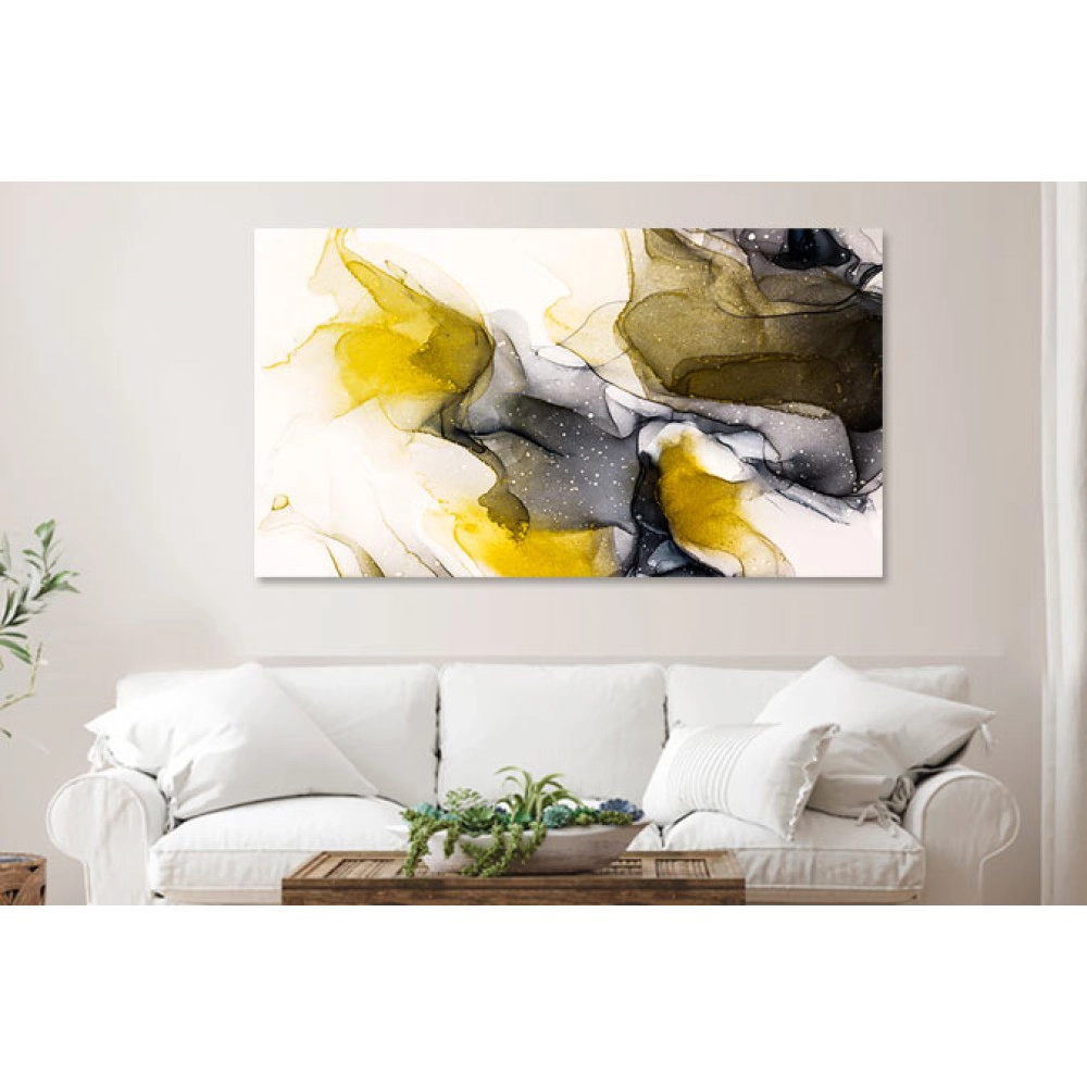 Tablou canvas watercolor galben auriu