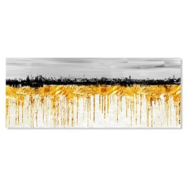 Tablou canvas abstract auriu si negru