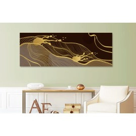 Tablou canvas abstract forme auriu maro