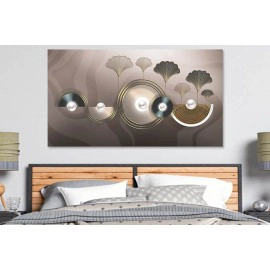 Tablou geometrie si frunze 43169