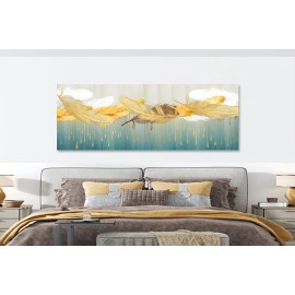 Tablou abstract canvas pene stropi aurii