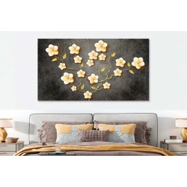 Tablou modern ramura cu flori bej