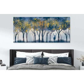 Tablou canvas peisaj padure cerb