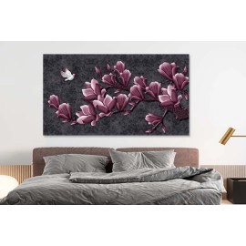 Tablou canvas flori magnolia sangria