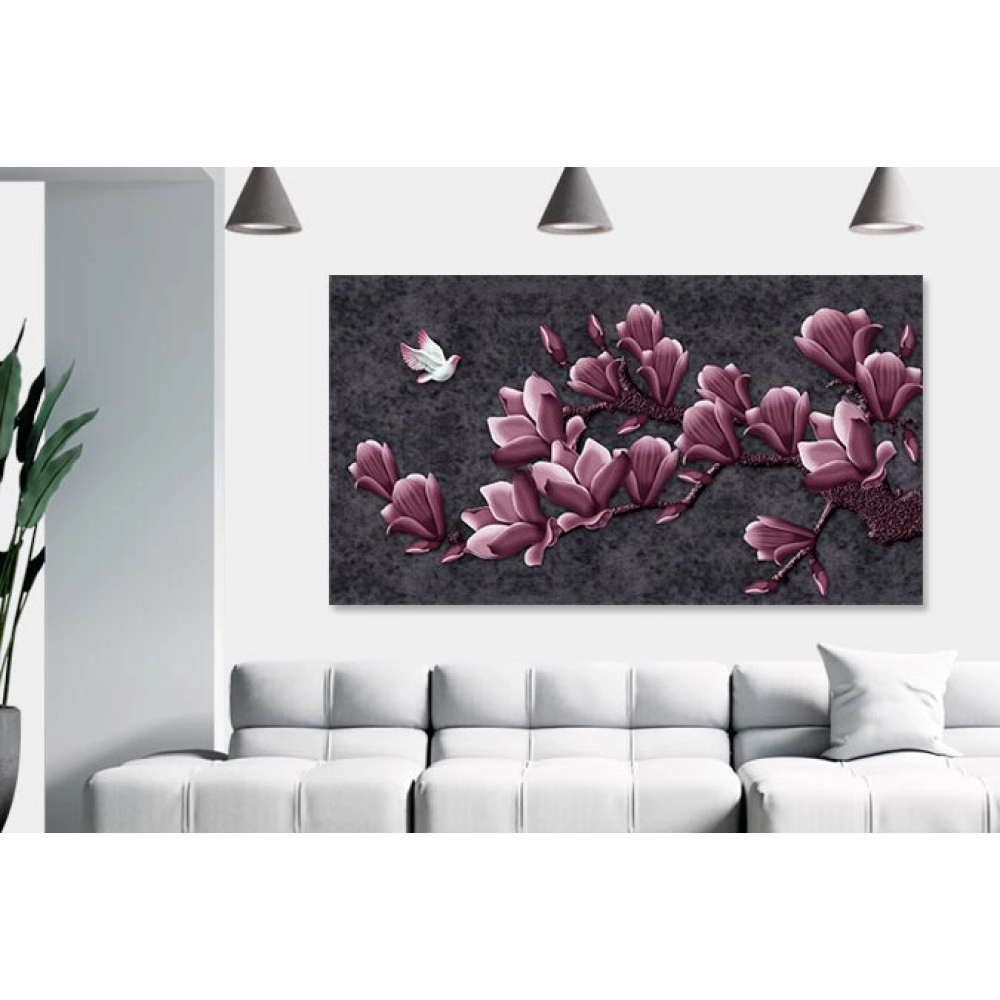 Tablou canvas flori magnolia sangria