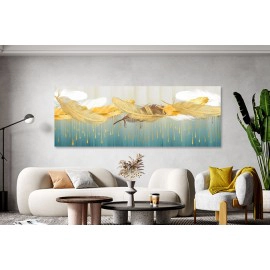 Tablou abstract canvas pene stropi aurii