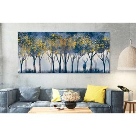 Tablou canvas peisaj padure cerb