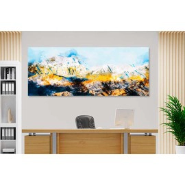 Tablou modern munte auriu bleu