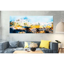 Tablou modern munte auriu bleu