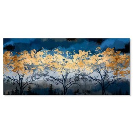 Tablou copaci cu frunze auriu-cupru