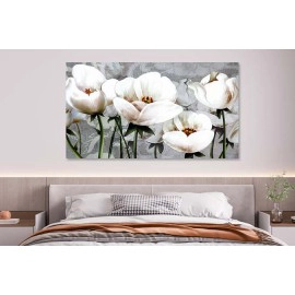 Tablou moderne flori albe 16156