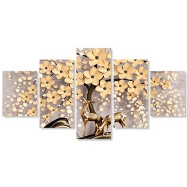 Tablouri canvas living copac si cerbi