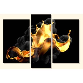 Tablouri living auriu si negru 11312