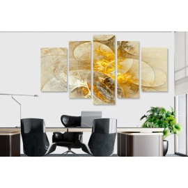 Tablouri canvas abstract living auriu si gri