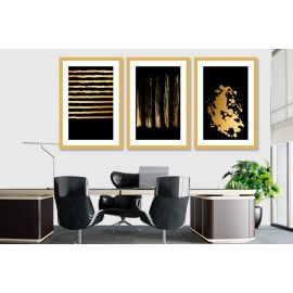 Tablouri canvas abstract negru auriu