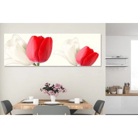 Tablouri canvas lalele albe rosii