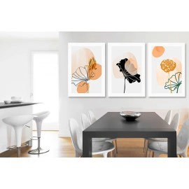 Tablouri canvas 3 piese culori calde