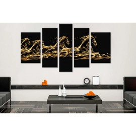 Tablouri cai din valuri auriu 17512