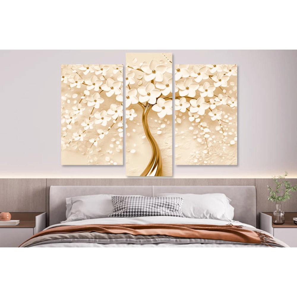 Tablouri living copac stilizat beige