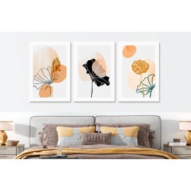 Tablouri canvas 3 piese culori calde