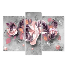 Tablouri moderne flori trandafir roz